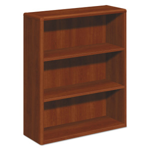 10700 Series Wood Bookcase, Three Shelf, 36w X 13 1/8d X 43 3/8h, Cognac - HON10753CO