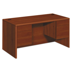 10700 Series Double Pedestal Desk With Three-Quarter Height Pedestals, 60" X 30" X 29.5", Cognac - HON10771CO