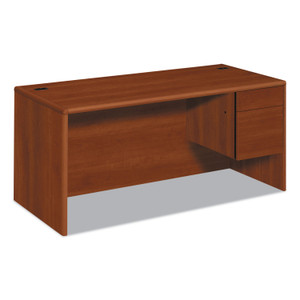 10700 Series "l" Workstation Desk With Three-Quarter Height Pedestal On Right, 66" X 30" X 29.5", Cognac - HON10783RCO