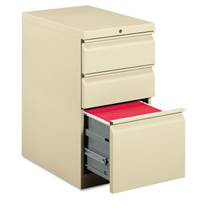 Brigade Mobile Pedestal With Pencil Tray Insert Left/right, 3-Drawers: Box/box/file, Letter, Putty, 15" X 22.88" X 28" - HON33723RL