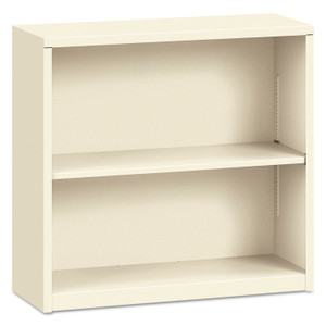 Metal Bookcase, Two-Shelf, 34-1/2w X 12-5/8d X 29h, Putty - HONS30ABCL