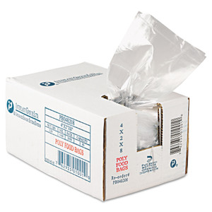 Food Bags, 16 Oz, 0.68 Mil, 4" X 8", Clear, 1,000/carton - IBSPB040208