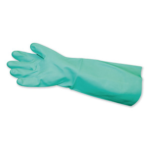 Long-Sleeve Unlined Nitrile Gloves, Powder-Free, Green, Medium, 12 Pair/carton - IMP8225M