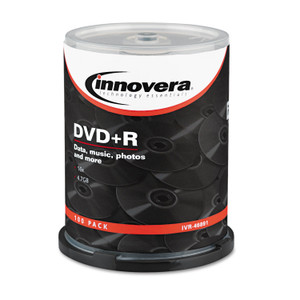 Dvd+r Recordable Disc, 4.7 Gb, 16x, Spindle, Silver, 100/pack - IVR46891