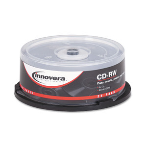 Cd-Rw Rewritable Disc, 700 Mb/80 Min, 12x, Spindle, Silver, 25/pack - IVR78825