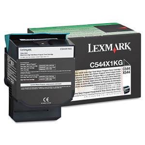 C544x1kg Return Program Extra High-Yield Toner, 6,000 Page-Yield, Black - LEXC544X1KG