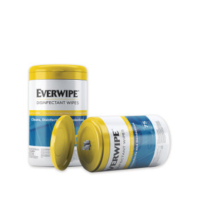 Everwipe Disinfectant Wipes, 7 x 7, 75/Canister, 6/Carton - LEY101075