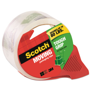 Tough Grip Moving Packaging Tape With Dispenser, 3" Core, 1.88" X 54.6 Yds, Clear - MMM3500RD