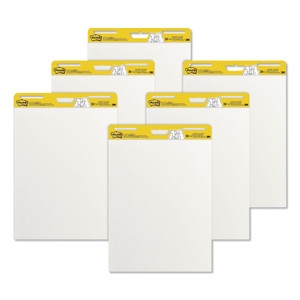 Vertical-Orientation Self-Stick Easel Pad Value Pack, Unruled, 30 White 25 X 30 Sheets, 6/carton - MMM559VAD6PK