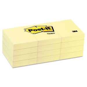Original Pads In Canary Yellow, 1 3/8 X 1 7/, 100-Sheet, 12/pack - MMM653YW