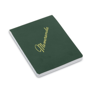 7530010607511 Skilcraft Memorandum Pad, Narrow Rule, Green Cover, 144 White 3.38 X 4.5 Sheets, Dozen - NSN0607511