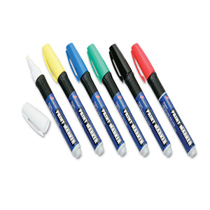 7520012074167 Skilcraft Paint Marker, Ergonomic Rubber Grip, Medium Bullet Tip, Assorted Colors, 6/set - NSN2074167