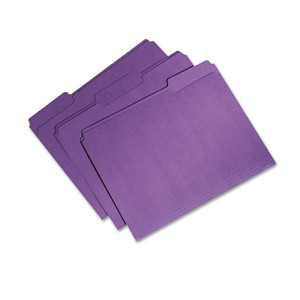 7530015664135 Skilcraft Recycled File Folders, 1/3-Cut 1-Ply Tabs, Letter Size, Purple, 100/box - NSN5664135