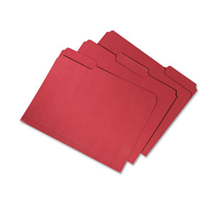 7530015664146 Skilcraft Recycled File Folders, 1/3-Cut 2-Ply Tabs, Letter Size, Red, 100/box - NSN5664146