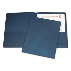 7510005842489 Skilcraft Double Pocket Portfolio, 0.38" Capacity, 11 X 8.5, Dark Blue, 25/box - NSN5842489