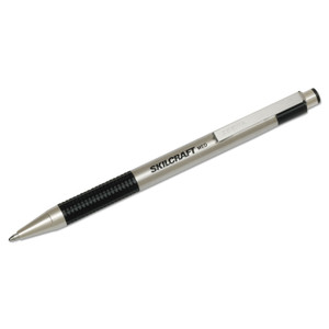 7520016661049 Skilcraft Zebra Ballpoint Pen, Retractable, Medium 1 Mm, Black Ink, Stainless Steel Barrel, 2/pack - NSN6661049