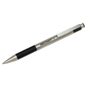 7520016661050 Skilcraft Zebra Ballpoint Pen, Retractable, Fine 0.7 Mm, Black Ink, Stainless Steel Barrel, 2/pack - NSN6661050