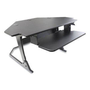 7110016925299 Skilcraft Desktop Sit-Stand Workstation, Corner Unit, 42" X 36" X 20", Black - NSN6925299