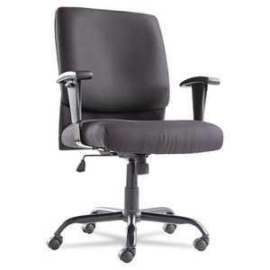 Big/tall Swivel/tilt Mid-Back Chair, Supports Up To 450 Lb, 19.29" To 23.22" Seat Height, Black - OIFBT4510