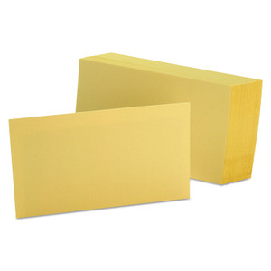 Unruled Index Cards, 3 X 5, Canary, 100/pack - OXF7320CAN