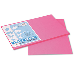 Tru-Ray Construction Paper, 76lb, 12 X 18, Shocking Pink, 50/pack - PAC103045