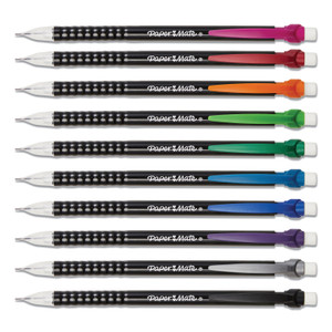 Write Bros Mechanical Pencil, 0.7 Mm, Hb (#2), Black Lead, Black Barrel With Assorted Clip Colors, 24/pack - PAP2104212