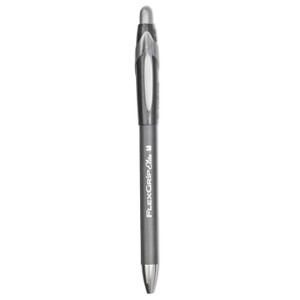 Flexgrip Elite Ballpoint Pen, Retractable, Medium 1 Mm, Black Ink, Black Barrel, Dozen - PAP85580