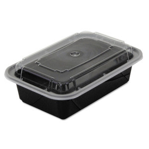 Versatainers, 24 Oz, 5 X 7.25 X 2, Black/clear, 150/carton - PCTNC838B