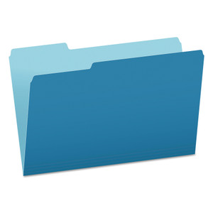 Colored File Folders, 1/3-Cut Tabs, Legal Size, Blue/light Blue, 100/box - PFX15313BLU