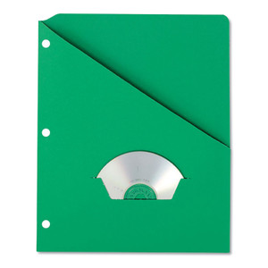 Slash Pocket Project Folders, 3-Hole Punched, Straight Tab, Letter Size, Green, 25/pack - PFX32925