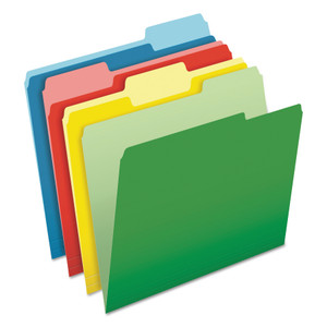 Cutless File Folders, 1/3-Cut Tabs, Letter Size, Assorted, 100/box - PFX48440