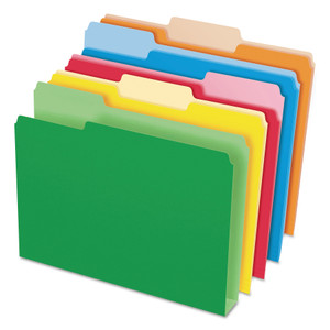 Double Stuff File Folders, 1/3-Cut Tabs, Letter Size, Assorted, 50/pack - PFX54460