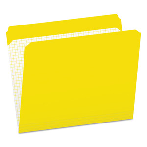 Double-Ply Reinforced Top Tab Colored File Folders, Straight Tab, Letter Size, Yellow, 100/box - PFXR152YEL