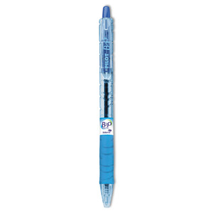 B2p Bottle-2-Pen Recycled Ballpoint Pen, Retractable, Fine 0.7 Mm, Blue Ink, Translucent Blue Barrel, Dozen - PIL32601