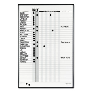 Magnetic Employee In/out Board, Porcelain, 24 X 36, Gray/black Aluminum Frame - QRT783G
