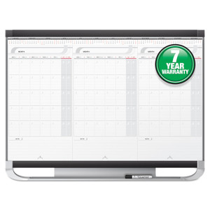 Prestige 2 Total Erase 3-Month Calendar Board, 36 X 24, White, Graphite Frame - QRTCMP32P2