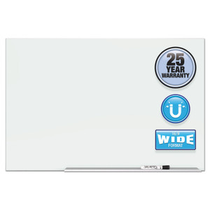 Element Framed Magnetic Glass Dry-Erase Boards, 74" X 42", Aluminum Frame - QRTG7442E