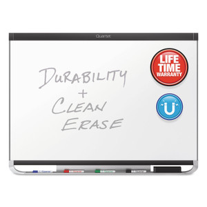 Prestige 2 Duramax Magnetic Porcelain Whiteboard, 96 X 48, Black Frame - QRTP558BP2