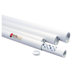 White Mailing Tubes, 24" Long, 3" Diameter, White, 25/carton - QUA46018