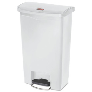Slim Jim Resin Step-On Container, Front Step Style, 13 Gal, White - RCP1883557