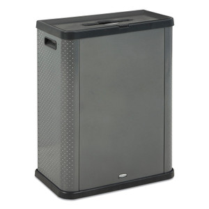 Elevate Decorative Refuse Container, Mixed Recycling, 23 Gal, 25.14 X 12.8 X 31.5, Pearl Dark Gray - RCP2136962