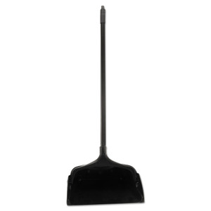 Lobby Pro Upright Dustpan With Wheels, 12.5w X 37h, Polypropylene With Vinyl Coat, Black - RCP253100BK