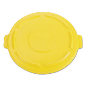 Vented Round Brute Flat Top Lid, 24.5w X 1.5h, Yellow - RCP264560YEL