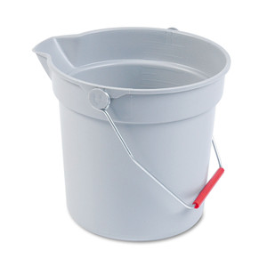 10 Quart Plastic Utility Pail, 10 1/2 Diameter X 10 1/4h, Gray Plastic - RCP296300GY