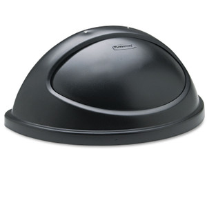 Untouchable Plastic Half-Round Lid, 21.38w X 12.38d X 9.13h, Black - RCP362000BK