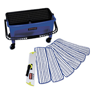 Microfiber Floor Finishing System, 3 gal, Blue/black/white - RCPQ050