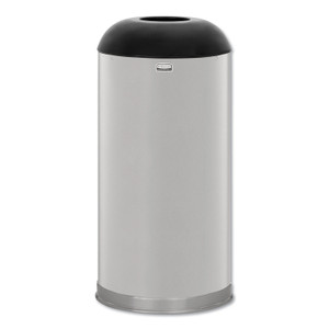 European And Metallic Drop-In Dome Top Receptacle, Round, 15 Gal, Satin Stainless - RCPR32SSSGL