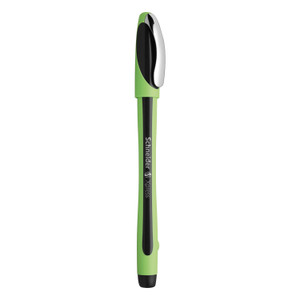 Xpress Fineliner Porous Point Pen, Stick, Medium 0.8 Mm, Black Ink, Black/green Barrel, 10/box - RED190001