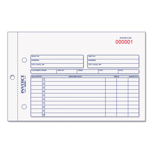 Invoice Book, Two-Part Carbonless, 5.5 X 7.88, 1/page, 50 Forms - RED7L721