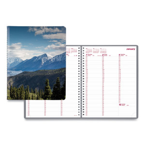 Mountains Weekly Appointment Book, Mountains Photography, 11 X 8.5, Blue/green/black Cover, 12-Month (jan To Dec): 2022 - REDCB950G04